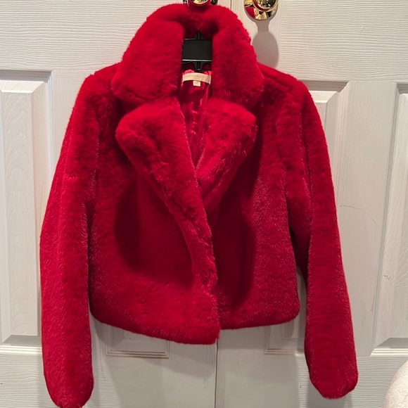 Dance & Marvel Jackets & Coats Dance Marvel Faux Fur Cropped Jacket